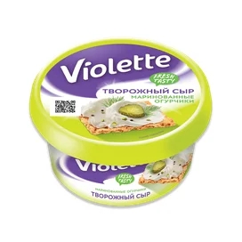 Сыр Violette творожный с огурцами и зеленью 70% 140 г фото