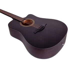 Акустическая гитара ROCKDALE Aurora D1 C BK, дредноут с вырезом, прозрачный черный, матовое покрыт. фото #3