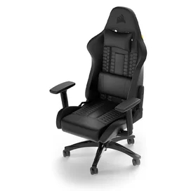 Игровое компьютерное кресло Corsair TC100 Leather, Black (CF-9010050-WW) фото #1