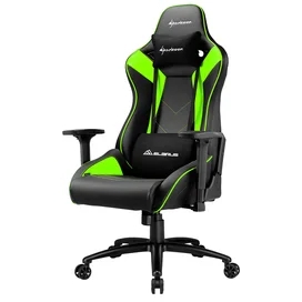 Игровое компьютерное кресло Sharkoon Elbrus 3, Black/Green фото #2