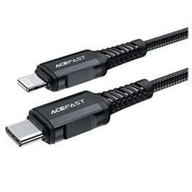 Кабель ACEFAST, USB-C to Lightning aluminum alloy charging data cable(1.8m), black (C4-01 - ACEFAST) фото #1