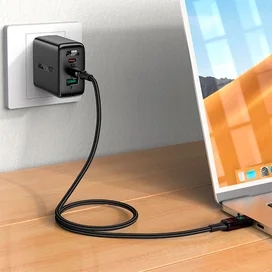 Зарядтау кабелі  ACEFAST, USB-C to Lightning, display, мырышпен, өрілген, black (C6-01 - ACEFAST) фото #2