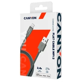 Кабель CANYON MFI-2 Lightning - USB 1м Black (CNS-MFIC2DG) фото #2