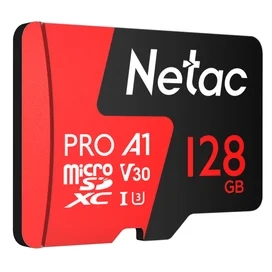Карта памяти MicroSD 128GB Netac P500 Extreme Pro 100MB/s Class 10, + SD Adapter фото #1