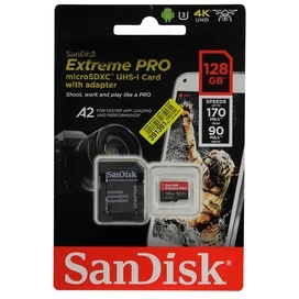 Карта памяти MicroSD 128GB SanDisk, UHS-I 170MB/s, Class 10 (SDSQXCY-128G-GN6MA) фото #1