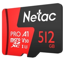 Карта памяти MicroSD 512GB Netac P500 Extreme Pro 100MB/s Class 10, + SD Adapter фото #2