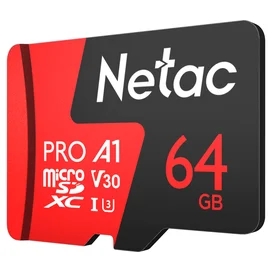 Карта памяти MicroSD 64GB Netac P500 Extreme Pro 100MB/s Class 10, + SD Adapter фото #2