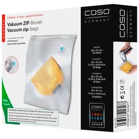 Вакуумдық қаптамаларға арналған ЗИП пакеттер CASO VC 26*23, 150мкм, 20 дана фото #1