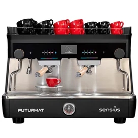 Профессиональная 2-х группная кофе машина Quality Espresso Futurmat Sensius 25 ELE черная фото #2