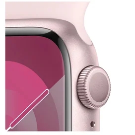 Смарт Часы Apple Watch Series 9, 41mm Pink Aluminium Case with Light Pink Sport Band - M/L (MR943) фото #2