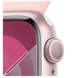 Apple Watch Series 9 Смарт сағаты, 41mm Pink Aluminium Case with Light Pink Sport Loop (MR953) фото #2