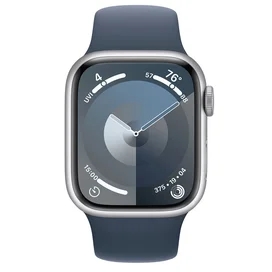 Apple Watch Series 9 Смарт сағаты, 41mm Silver Aluminium Case with Storm Blue Sport Band - S/M (MR903) фото #1