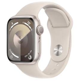 Apple Watch Series 9 Смарт сағаты, 41mm Starlight Aluminium Case with Starlight Sport Band - M/L (MR8U3) фото