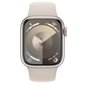 Apple Watch Series 9 Смарт сағаты, 41mm Starlight Aluminium Case with Starlight Sport Band - M/L (MR8U3) фото #1