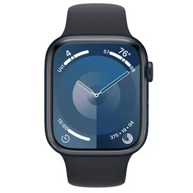 Apple Watch Series 9 Смарт сағаты, 45mm Midnight Aluminium Case with Midnight Sport Band - M/L (MR9A3) фото #1