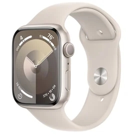 Apple Watch Series 9 Смарт сағаты, 45mm Starlight Aluminium Case with Starlight Sport Band - S/M (MR963) фото