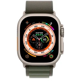 Apple Watch Ultra Смарт сағаты, 49 mm Titanium Case with Green Alpine Loop - Small (MNHJ3RB/A) фото #1