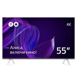 Теледидар Яндекс 55" YNDX-00073 UHD LED Алиса дыбыстық көмекшісі бар ақылды теледидар, Black фото