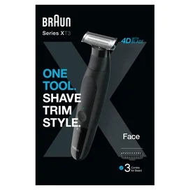 Триммер гибридный для бороды, усов и тела Braun XT3100 Series X, 3 насадки, чёрный фото #3