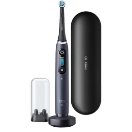 Электрическая зубная щётка Oral-B iO Series 8 Black Onyx, с инновационной магнитной технологией, цветной дисплей, премиальный дорожный футляр, Чёрная фото #1