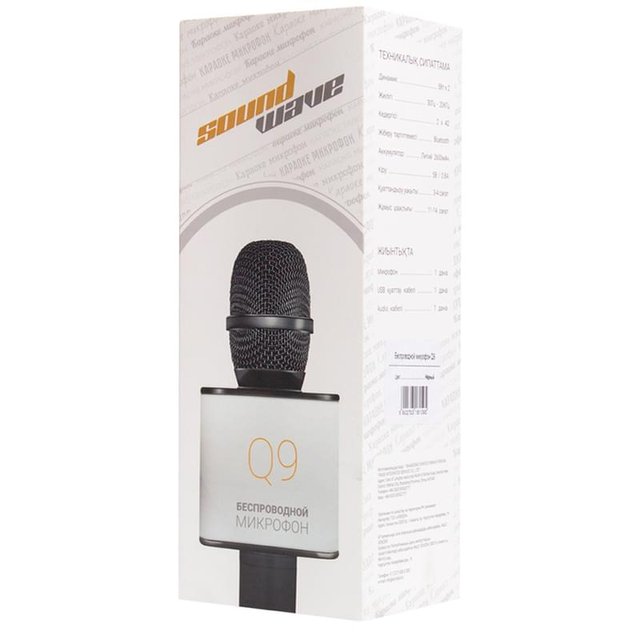 Микрофон беспроводной Sound Wave Bluetooth Q9, Black - фото #2