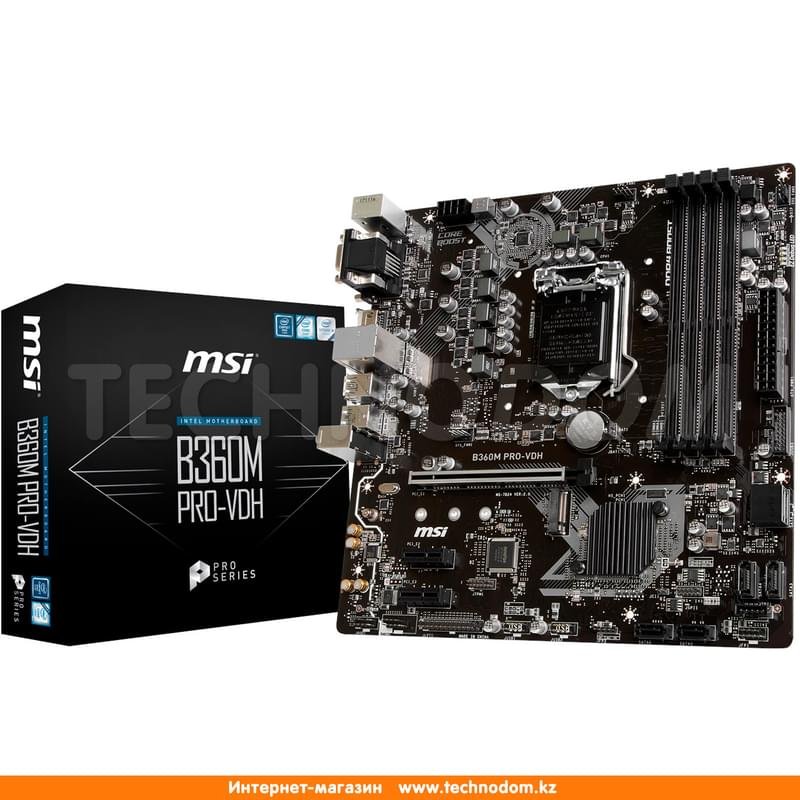 Материнская плата MSI B360M PRO-VDH LGA1151 4DDR4 PCI-E 1x16 2x1 (HDMI ...