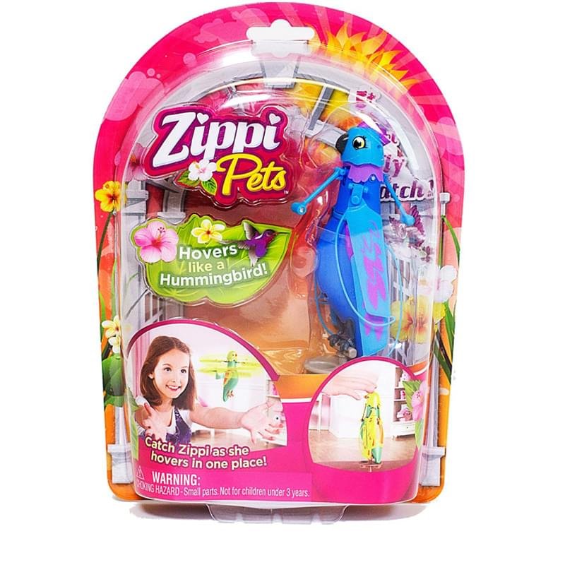 Zippi Pets Интерактивная, летающая птичка (Синяя) - фото #1
