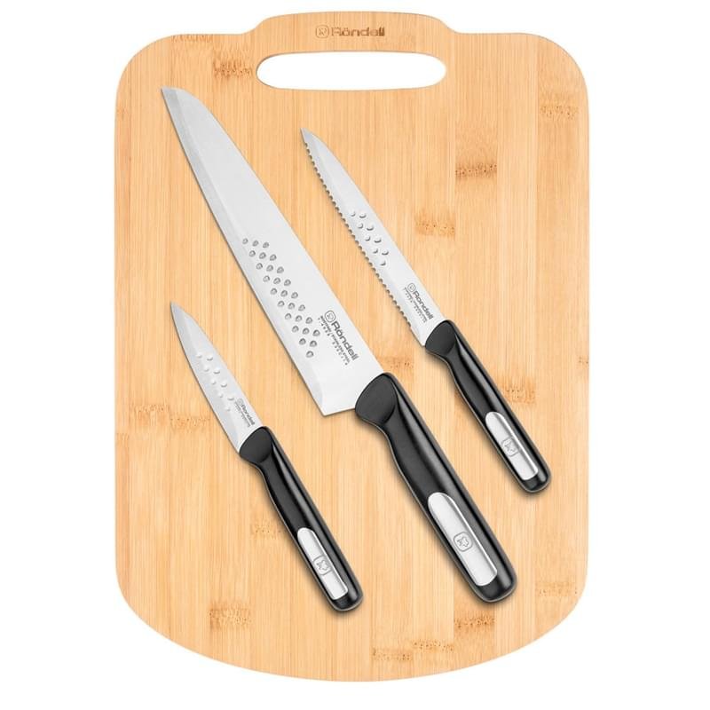 Набор из 3 кухонных ножей и разделочной доски Bayoneta Rondell RD-1569 - фото #0