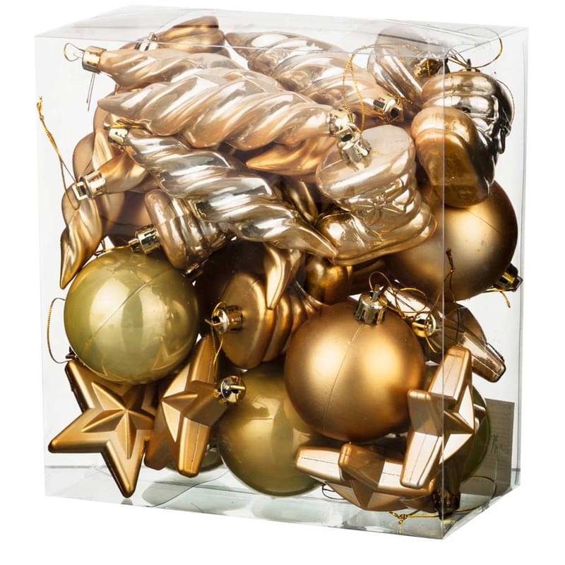 Декоративное изделие:набор шаров "золотые блестки", 858-026 - фото #2