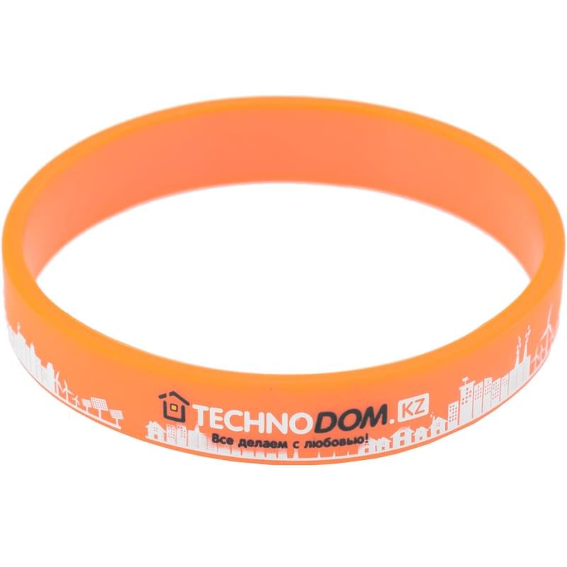 Силиконовый браслет Technodom "City with TD Logo", Orange/White (Bracelets_TD5) - фото #0