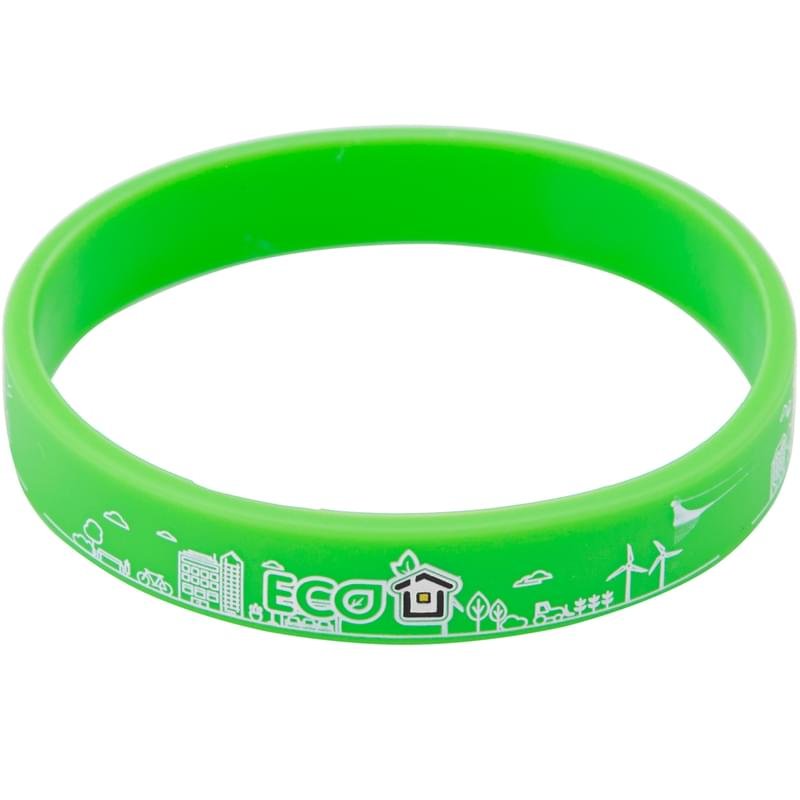 Силиконовый браслет Technodom "Eco City", Green/White (Bracelets_Eco2) - фото #0