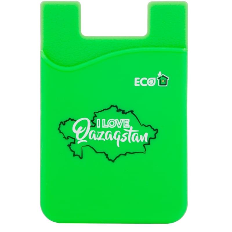 Силиконовый карман Technodom "Eco", I Love QZ", Green (Backpockets_Eco2) - фото #0