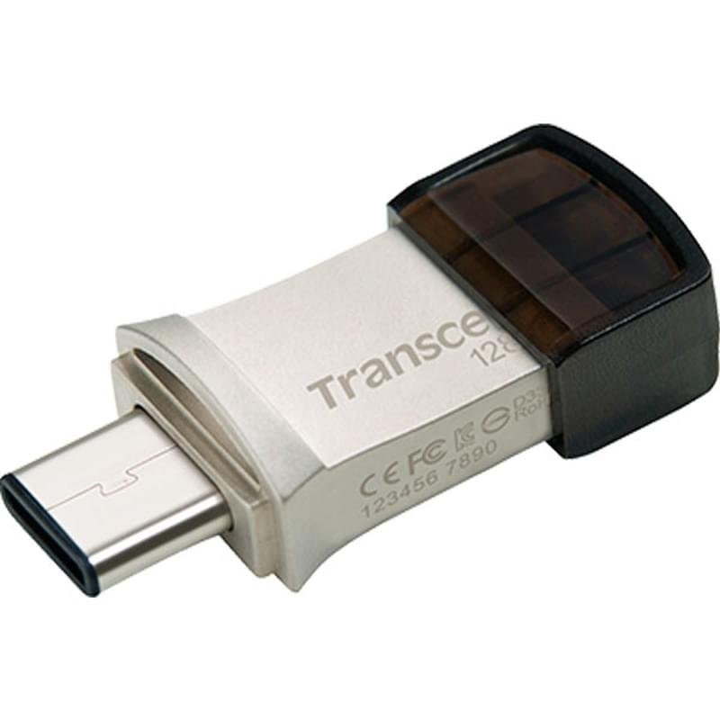USB Флешка Type-C 128GB Transcend JetFlash 890 Type-A 3.1 Gen 1 (3.0) OTG Silver (TS128GJF890S) - фото #1