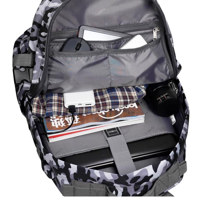 Рюкзак для ноутбука 15.6" NEO NEB-060, Grey/Camo, полиэстер (NEB-060CAMO) - фото #9