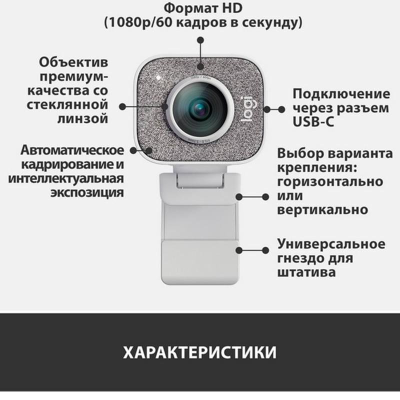 Web Камера Logitech StreamCam, FHD, White (960-001297) - фото #7