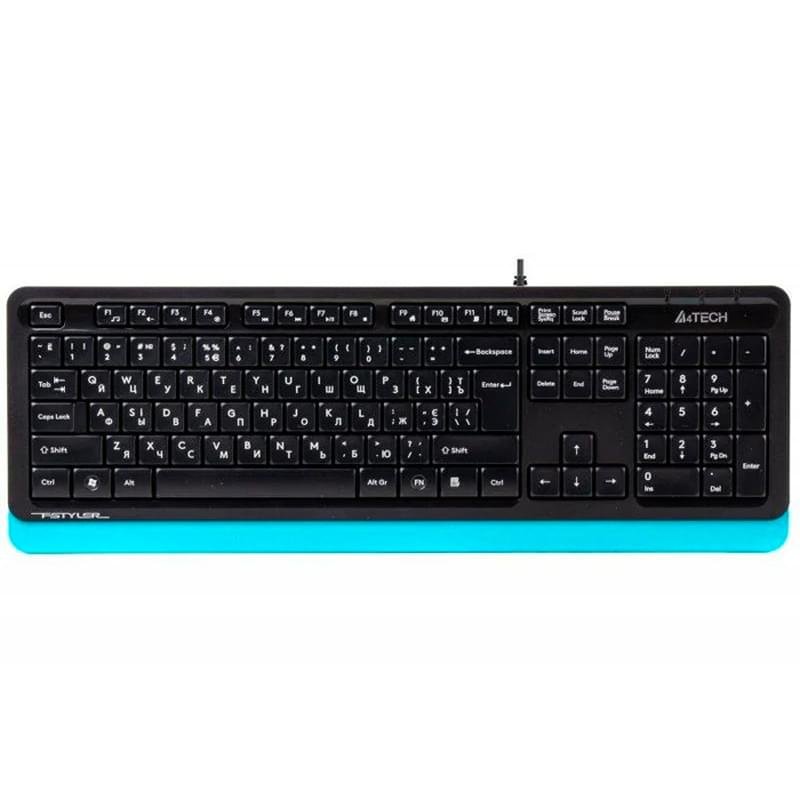 Клавиатура проводная USB A4tech Fstyler FK-10, Black/Blue - фото #0