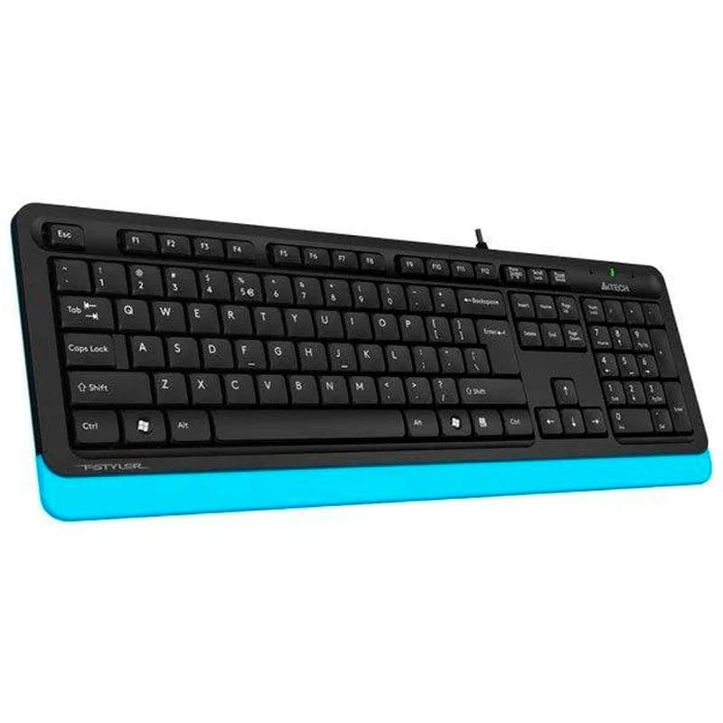 Клавиатура проводная USB A4tech Fstyler FK-10, Black/Blue - фото #2