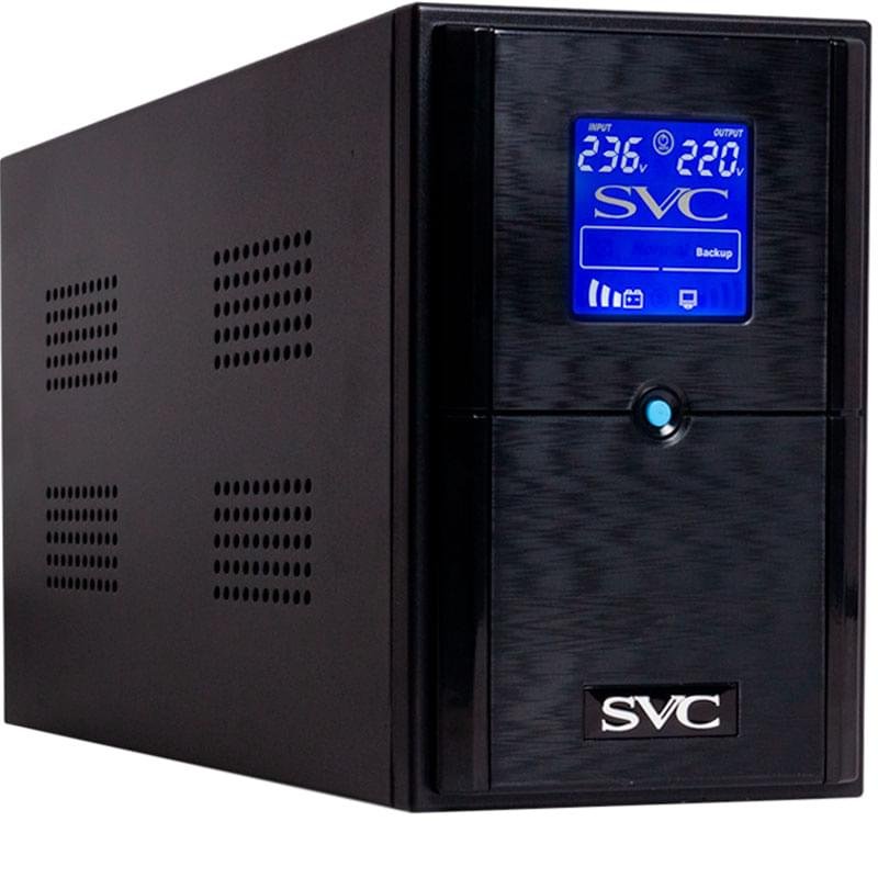 ИБП SVC, 1200VA/720W, AVR:165-275В, 3 Schuko, Black (V-1200-L-LCD) - фото #0