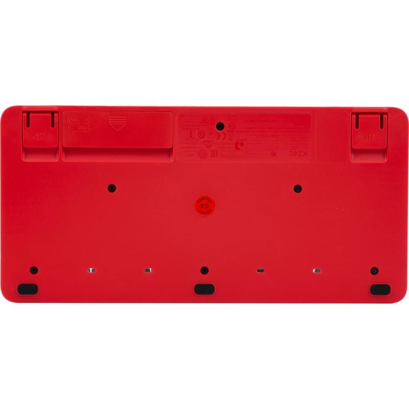 Клавиатура + Мышка беспроводные USB Logitech MK240 Nano White/Red (920-008212) - фото #3