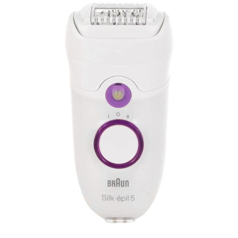 Эпилятор Braun Silk-épil 5 5-505P, для сухой эпиляции, c насадкой и подсветкой, белый/фиолетовый - фото #1