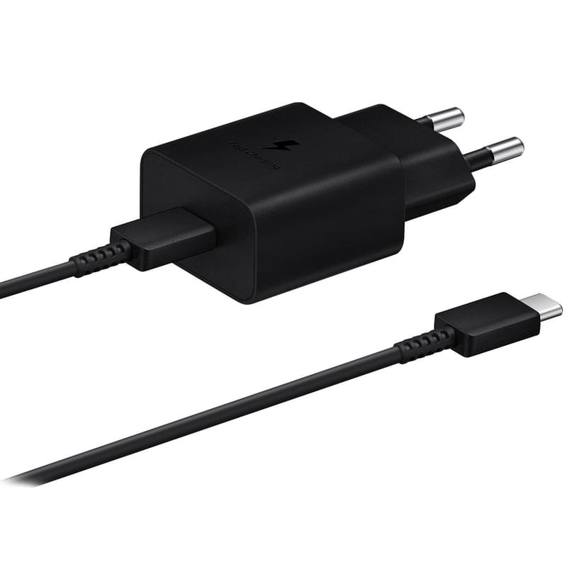 Адаптер питания Samsung, 1*Type-C 15Вт+Cable, Black (EP-T1510XBEGRU) - фото #1