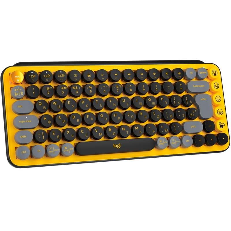 Клавиатура беспроводная USB/BT Logitech POP Keys, Yellow (920-010716) - фото #1