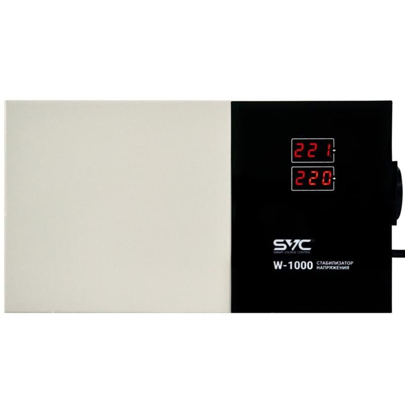 Стабилизатор SVC W-1000, 1000VA/1000Вт, AVR: 140-260В, 1Schuko, LED, 1.35 м (SVC-W-1000) - фото #0