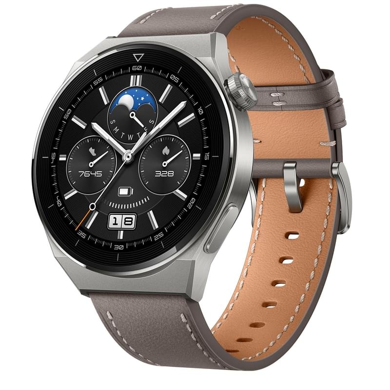 Смарт часы HUAWEI Watch GT3 Pro (46mm) Gray Leather Strap - фото #0