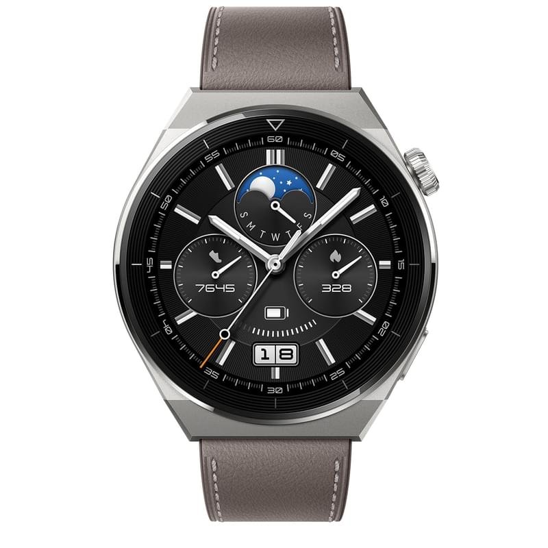 Смарт часы HUAWEI Watch GT3 Pro (46mm) Gray Leather Strap - фото #1