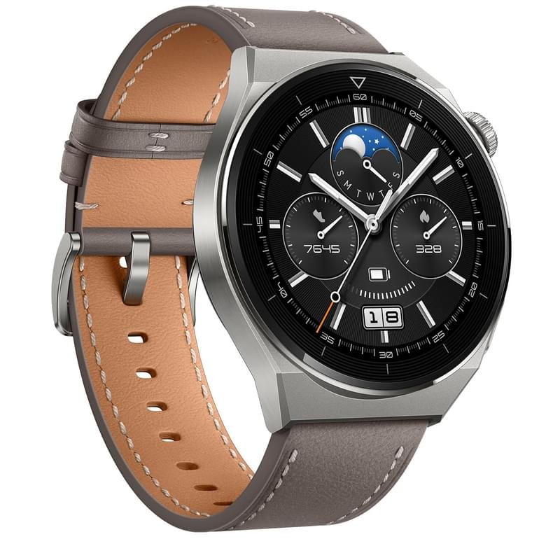Смарт часы HUAWEI Watch GT3 Pro (46mm) Gray Leather Strap - фото #2
