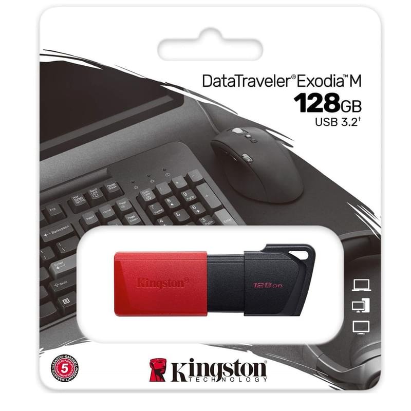 USB Флешка 128GB Kingston DataTraveler Exodia M Type-A 3.2 Gen 1 Red (DTXM/128GB) - фото #2