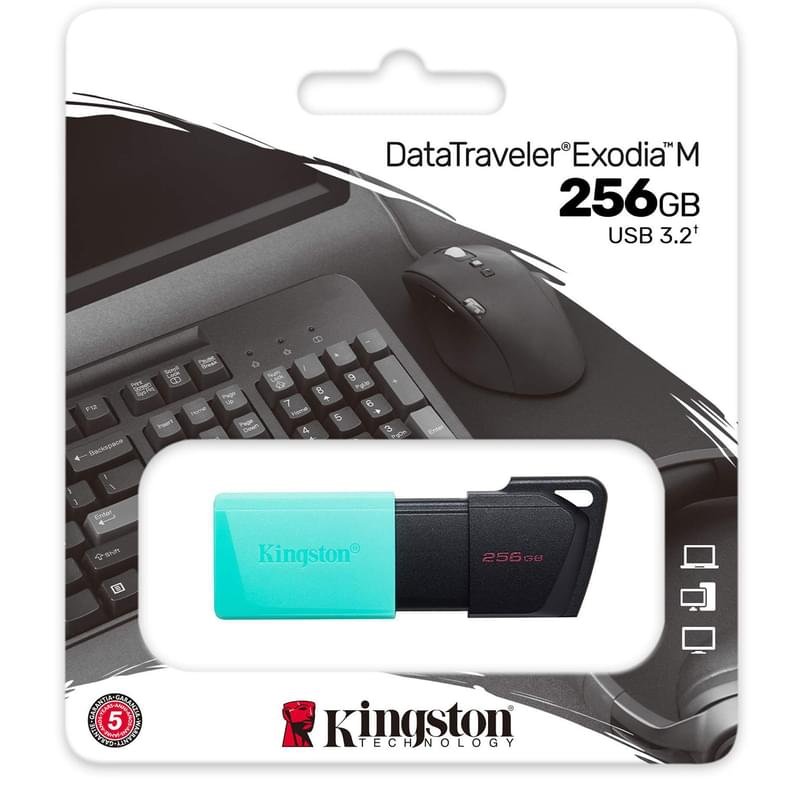 USB Флешка 256GB Kingston DataTraveler Exodia M Type-A 3.2 Gen 1 Teal (DTXM/256GB) - фото #2