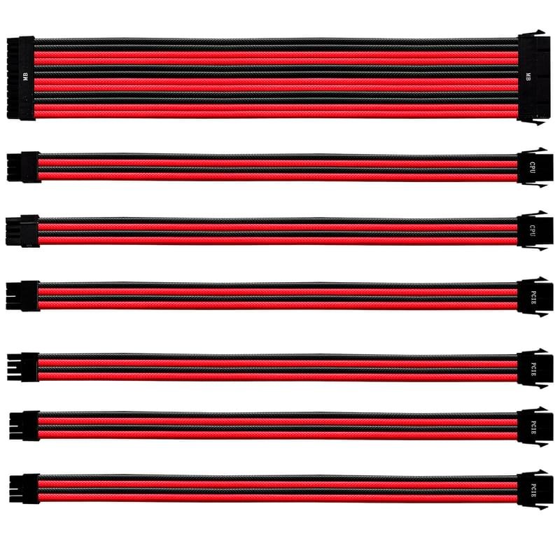 Комплект цветных кабелей Cooler Master Red-Black (CMA-NEST16RDBK1-GL) - фото #0
