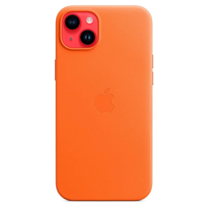 Чехол для iPhone 14 Plus, Leather Case with MagSafe, Orange (MPPF3ZM/A) - фото #3